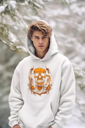 Skull Beer Halloween Costume Skeleton Drinking Craft Beer Hoodie