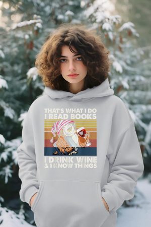 Vintage Owl That's What I Do I Read Books I Drink Wine Hoodie