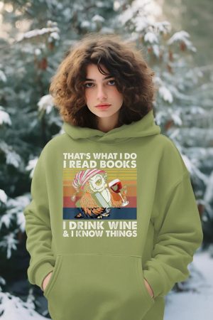 Vintage Owl That's What I Do I Read Books I Drink Wine Hoodie