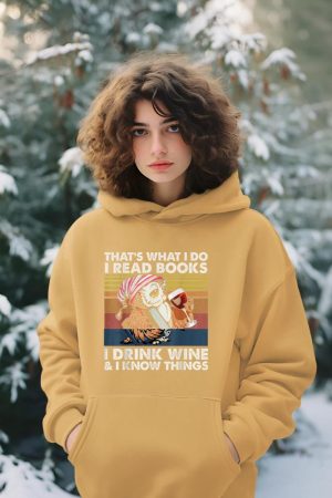 Vintage Owl That's What I Do I Read Books I Drink Wine Hoodie