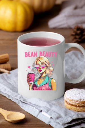 I heart Coffee I love Coffee Being Beuty Moel Girl Funny Pun Mug