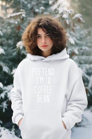 Pretend I'm A Coffee Bean Costume Halloween Lazy Quick Hoodie