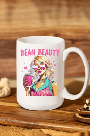 I heart Coffee I love Coffee Being Beuty Moel Girl Funny Pun Mug