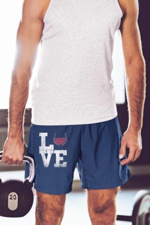 I Love Wine Red Wine Glass Heart - Wine Drinker Distressed Short