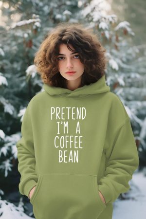 Pretend I'm A Coffee Bean Costume Halloween Lazy Quick Hoodie
