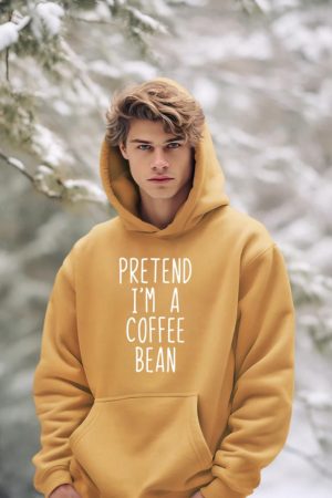 Pretend I'm A Coffee Bean Costume Halloween Lazy Quick Hoodie
