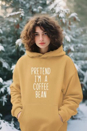 Pretend I'm A Coffee Bean Costume Halloween Lazy Quick Hoodie