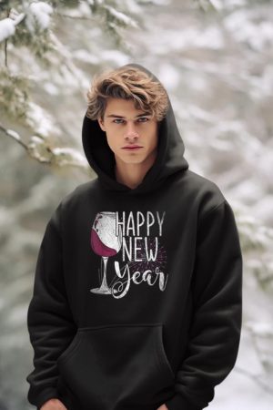 New Year Party Wine Glass Happy New Year New Years Eve Hoodie