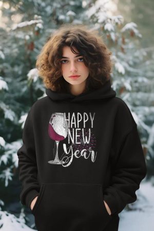 New Year Party Wine Glass Happy New Year New Years Eve Hoodie