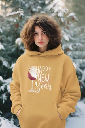 New Year Party Wine Glass Happy New Year New Years Eve Hoodie