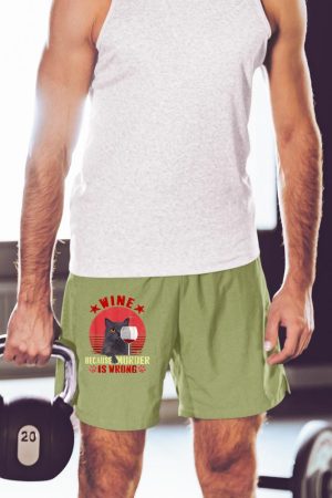 Funny Humor Cat Lover Men Women Reading and Drinking Wine Short