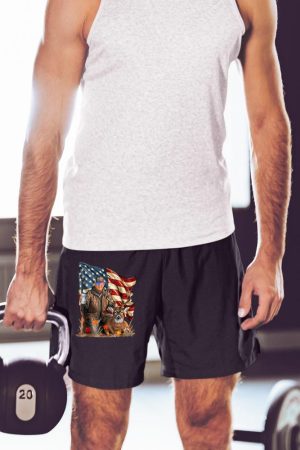 Trump Hunting Deer Funny Beer Drinking Beer Hunting US Flag Short