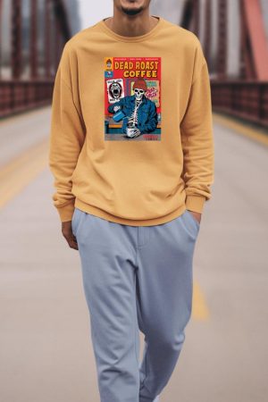 Dead Roast Coffee Comic Book Cover Style Skeleton Barista Sweatshirt