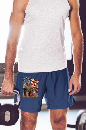 Trump Hunting Deer Funny Beer Drinking Beer Hunting US Flag Short