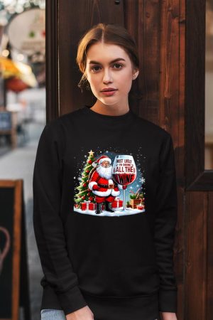 Xmas Santa Wine Lovers Most Likely To Drink All The Wine Sweatshirt