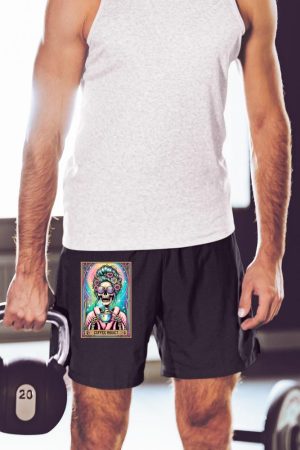The Coffee Addict Tarot Card Skeleton Coffee Drinker Short