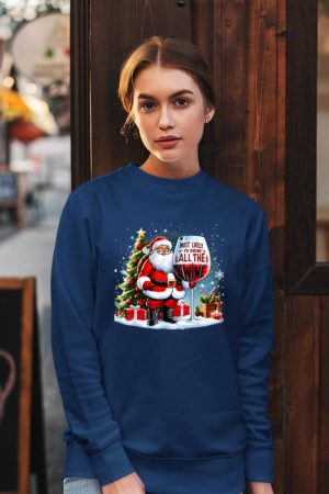 Xmas Santa Wine Lovers Most Likely To Drink All The Wine Sweatshirt