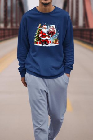 Xmas Santa Wine Lovers Most Likely To Drink All The Wine Sweatshirt
