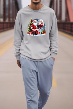 Xmas Santa Wine Lovers Most Likely To Drink All The Wine Sweatshirt