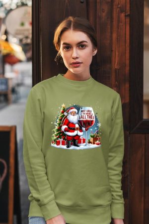 Xmas Santa Wine Lovers Most Likely To Drink All The Wine Sweatshirt