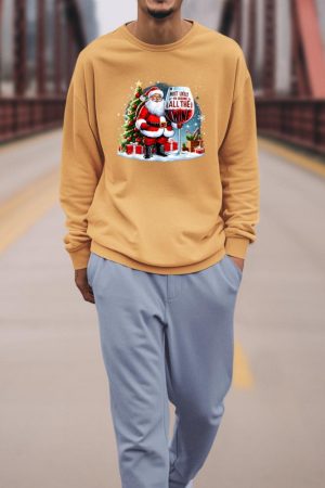 Xmas Santa Wine Lovers Most Likely To Drink All The Wine Sweatshirt