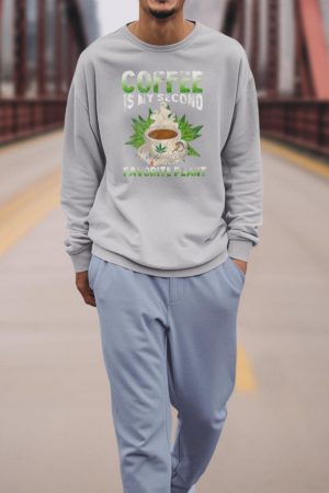 Cannabis Coffee Marijuana 420 Humor Caffeine Pot Weed Sweatshirt