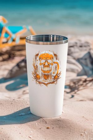 Skull Beer Halloween Costume Skeleton Drinking Craft Beer Tumbler