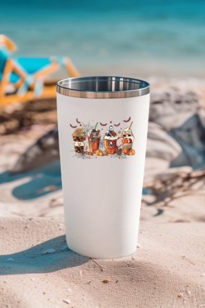 Skeleton Coffee Cups Latte Ghostly Halloween Gifts Tumbler