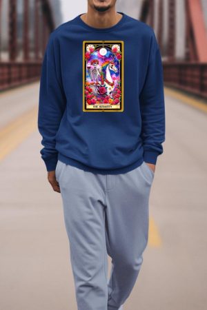 The Audacity Tarot Card Skeleton Skelly Unicorn Wine Women Sweatshirt