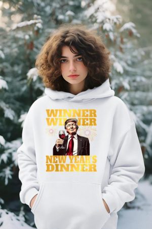 Funny Trump Winner Year's Dinner Trump Drinking Wine Hoodie
