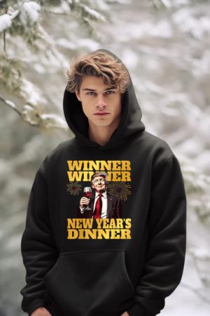 Funny Trump Winner Year's Dinner Trump Drinking Wine Hoodie