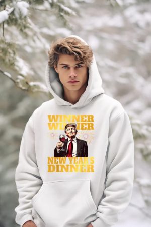 Funny Trump Winner Year's Dinner Trump Drinking Wine Hoodie