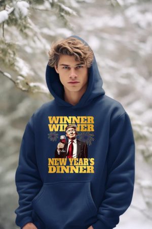 Funny Trump Winner Year's Dinner Trump Drinking Wine Hoodie