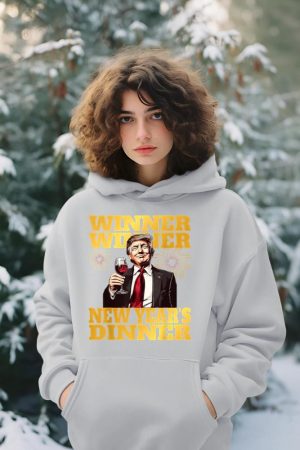 Funny Trump Winner Year's Dinner Trump Drinking Wine Hoodie