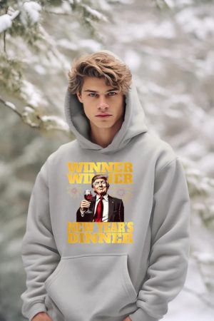 Funny Trump Winner Year's Dinner Trump Drinking Wine Hoodie