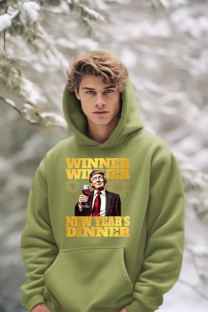 Funny Trump Winner Year's Dinner Trump Drinking Wine Hoodie