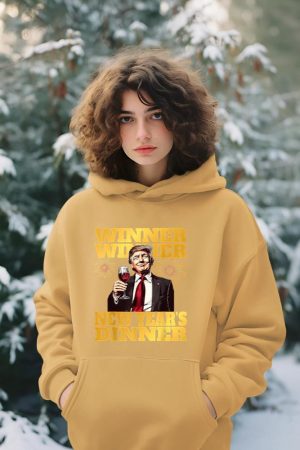 Funny Trump Winner Year's Dinner Trump Drinking Wine Hoodie