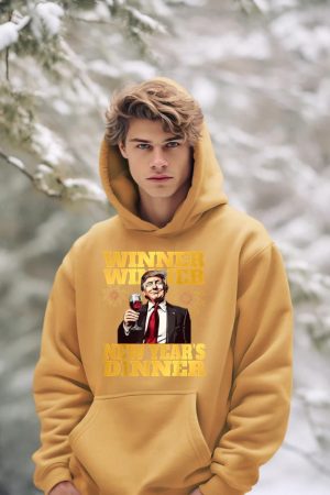 Funny Trump Winner Year's Dinner Trump Drinking Wine Hoodie