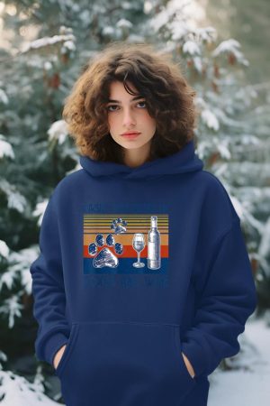 Easily Distracted By Dogs and Wine Funny Gift for Dog Lovers Hoodie