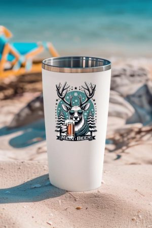 Rein-Beer Funny Christmas Winter Holiday Dad Joke Pun Humor Tumbler