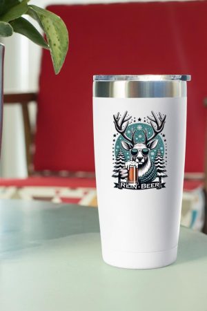 Rein-Beer Funny Christmas Winter Holiday Dad Joke Pun Humor Tumbler