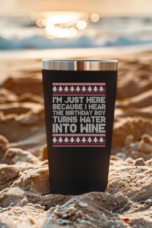 Turns Water Into Wine Jesus Christian Christmas Ugly Sweater Tumbler