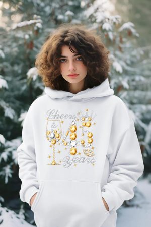 Cheers To 45 Years Old Happy 45th Birthday Queen Drink Wine Hoodie