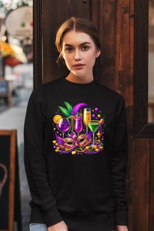 Mardi Gras Glass Of Wine Drinking Team Wine Festival Parade Sweatshirt