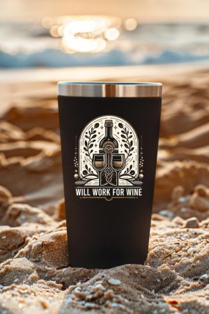 Will Work For Wine Lover Designs Tumbler
