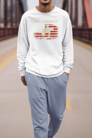 Just Ledoux It Cowboy Whiskey Wine Lover Vintage USA Flag Sweatshirt