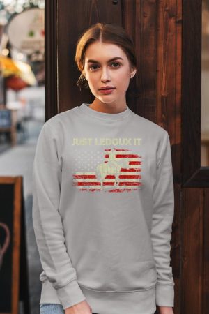 Just Ledoux It Cowboy Whiskey Wine Lover Vintage USA Flag Sweatshirt