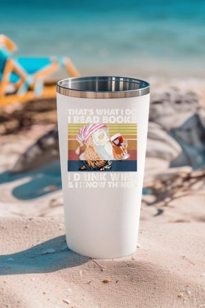 Vintage Owl That's What I Do I Read Books I Drink Wine Tumbler
