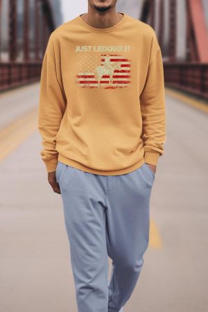 Just Ledoux It Cowboy Whiskey Wine Lover Vintage USA Flag Sweatshirt