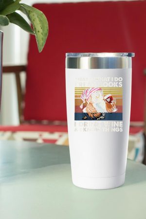 Vintage Owl That's What I Do I Read Books I Drink Wine Tumbler